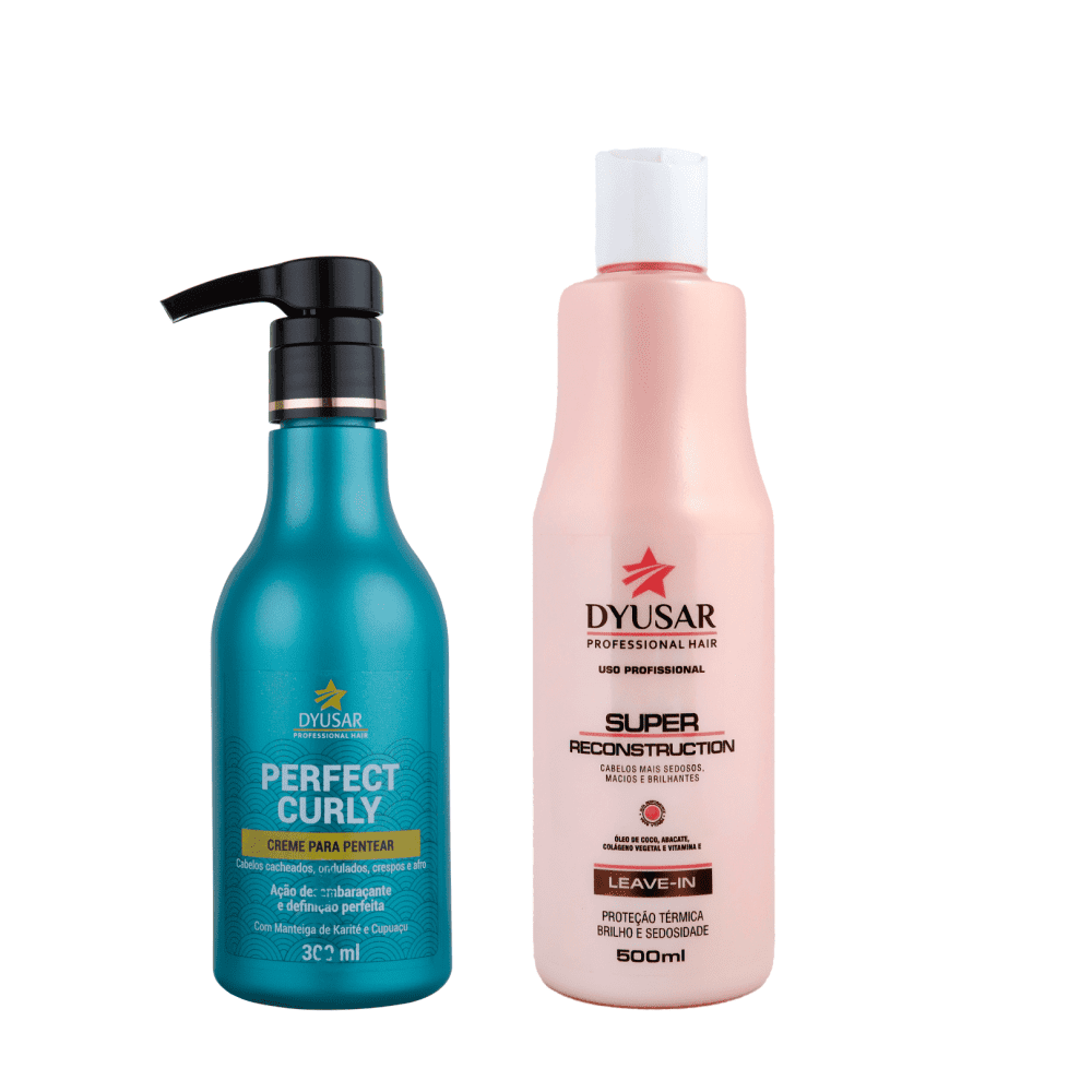 Kit  Leave-in Super 500ml  creme Pentear Perfect Curly 300ml