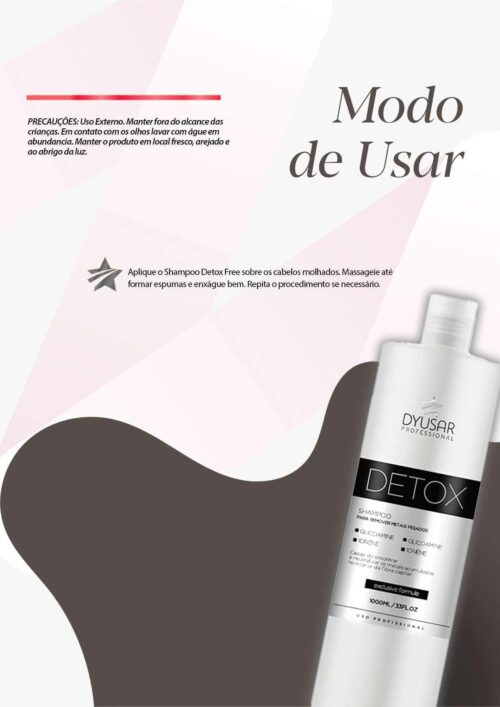 modo de usar Shampoo Desintoxicante Detox Free Dyusar Cosméticos 500ml